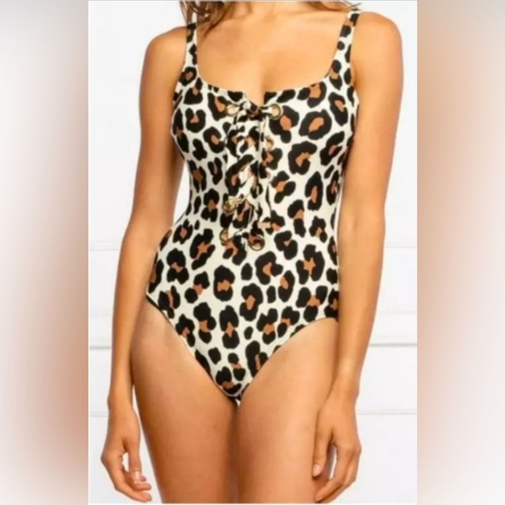 Michael Kors Leopard Print One-Piece Swimsuit NWOT 6